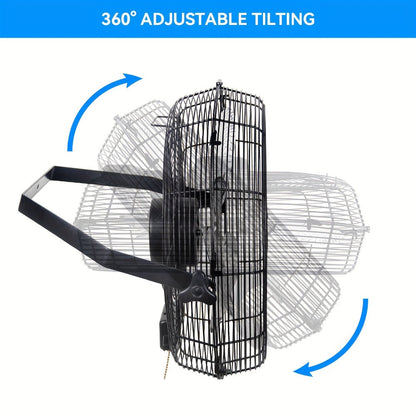 Wall Mounted Fan 18"/16" with 3 Speed Settings, Quiet Electric Fan for Home, Garage & Industrial Use