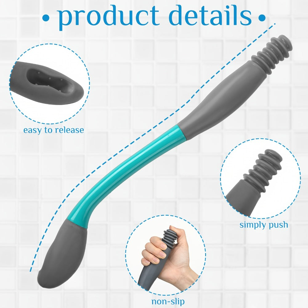Bottom Wiper for Elderly & Limited Mobility – 4-Piece Toilet Wiping Aid Kit with Long Handle Butt Wiper, Shower Brush