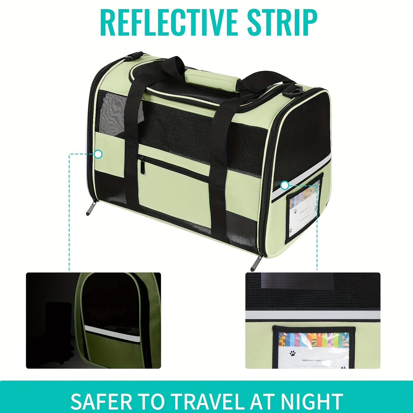 Airline Approved Soft-Sided Pet Carrier | TSA Collapsible Cat & Dog Travel Bag with Fleece Lining, Foldable Bowl, Mesh Ventilation