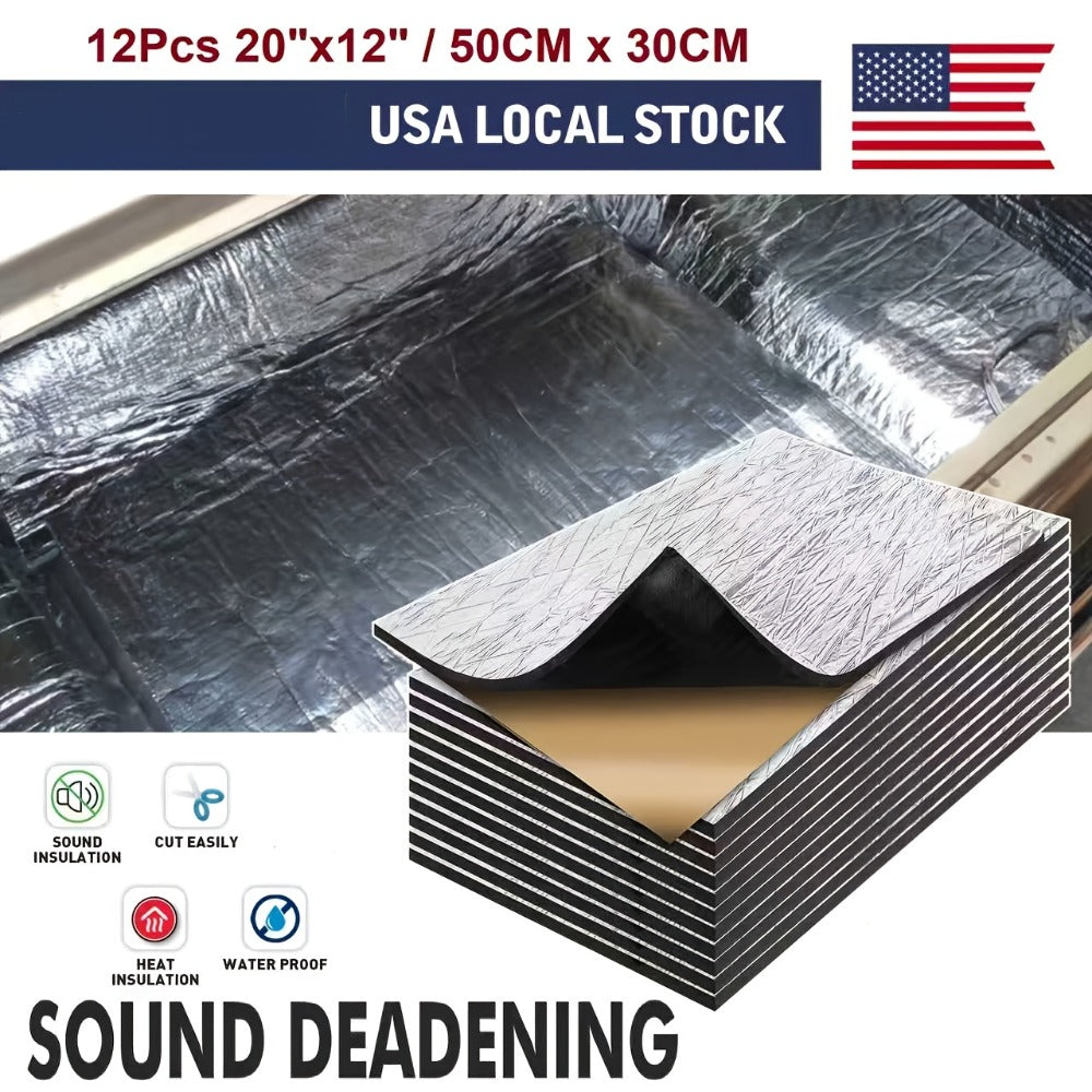 Car Sound Deadening Mat 276MIL 19sqft – 12 Sheets 20"x12" Auto Sound Dampening & Heat Insulation for Door Hood Trunk Floor Firewall