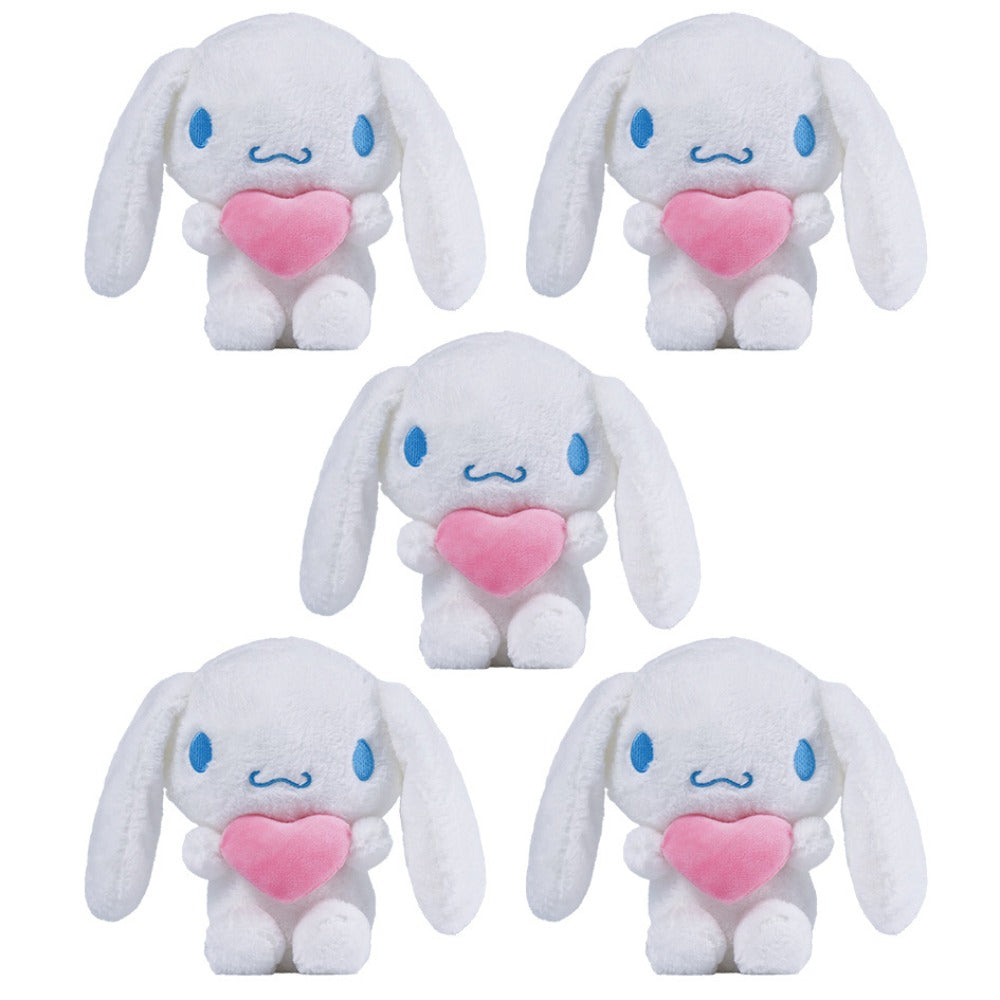 Hello Kitty Kuromi Plush Set 5pcs, Official Licensed Sanrio Stuffed Animals Holding Hearts