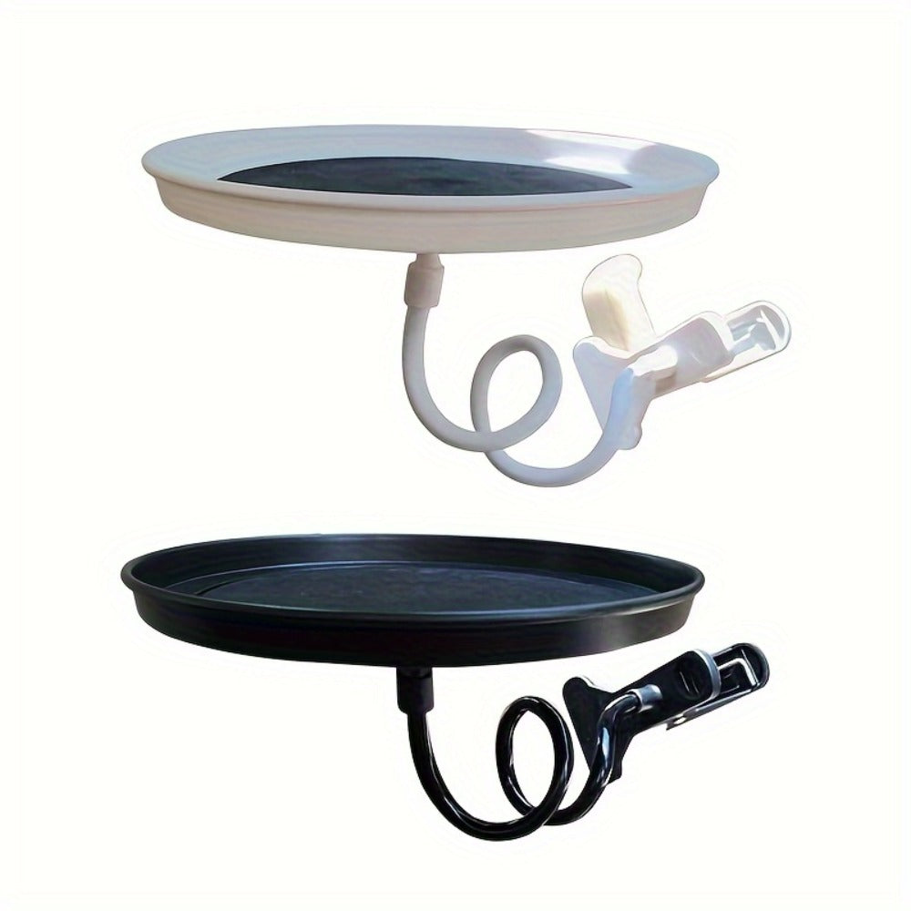 Car Seat Back Tray Table 360° Rotating – Foldable Food Drink Snack Organizer Tray for Car Interior, Non-Slip ABS Travel Tray for Road Trips