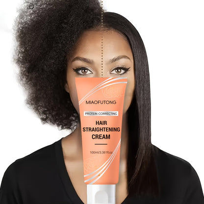 Smoothing Hair Straightening Cream with Protein & Keratin, Deep Frizz Control Treatment for All Hair Types