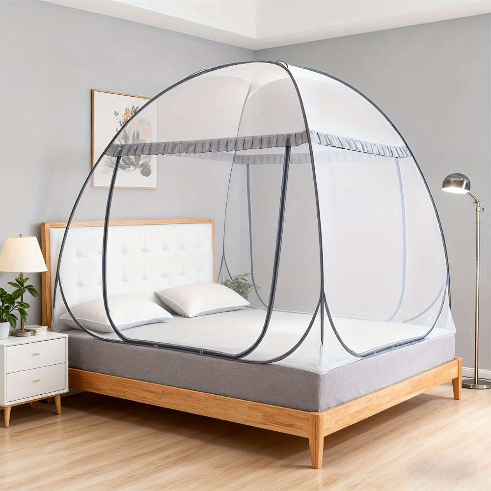 Mosquito Net for Bed Pop Up Bed Canopy 360° Protection Portable Foldable Yurt Mosquito Net for Garden, Yard and Pest Management