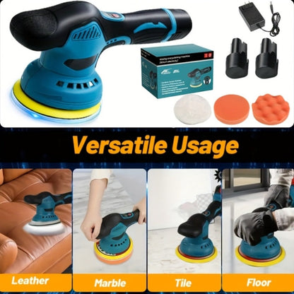 Cordless Car Polisher Buffer Machine – 8-Speed 5000 RPM Orbital Polishing Machine with 6" Pad, Rechargeable Battery & Charger for Car