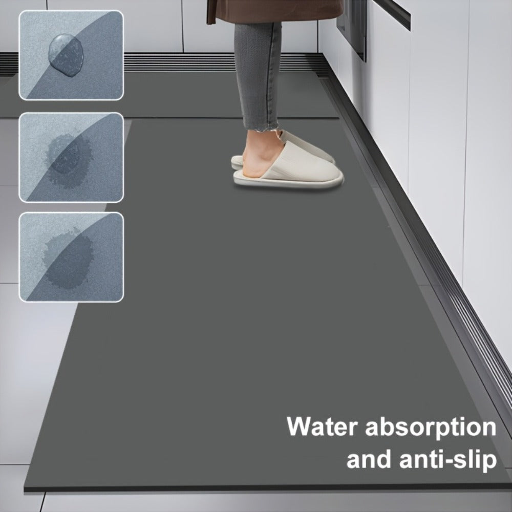 Kitchen Mat Set 2 Piece Anti-Slip Water Absorbent Thickened Diatom Mud Floor Mats for Kitchen Bathroom Entryway
