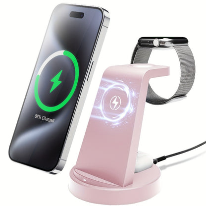 Wireless Charging Station, 3-in-1 Multi-Style Dock for iPhone, Samsung Galaxy, Apple Watch and AirPods