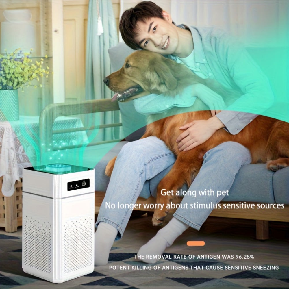 Air Purifiers for Bedroom with HEPA Filter, USB Power, Compact Desktop Form and White Finish for Bedroom or Office