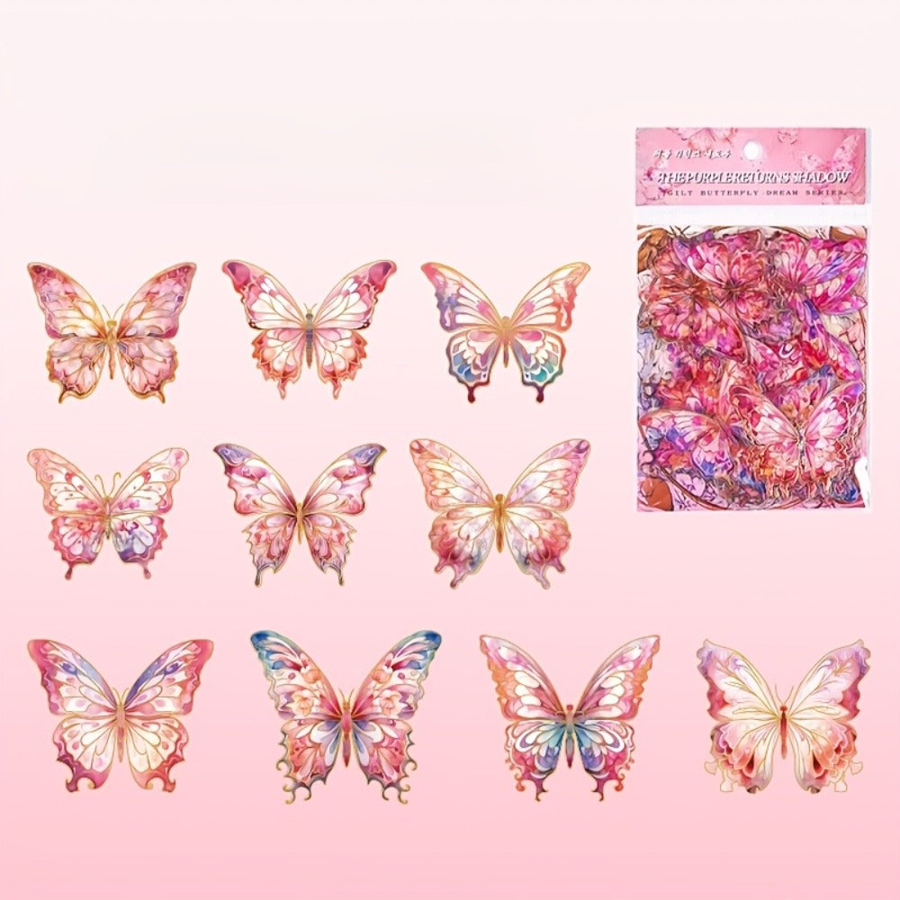 3D Butterfly Stickers 120pcs Holographic Glitter Resin Clear Aesthetic Decal Pack for an Everyday Personal Care Routine