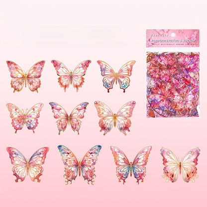 3D Butterfly Stickers 120pcs Holographic Glitter Resin Clear Aesthetic Decal Pack for an Everyday Personal Care Routine