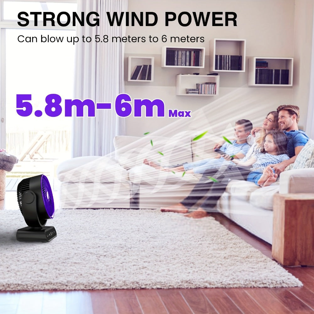 Camping Fan with LED Light Battery Powered 20000mAh 40000mAh 9-Inch 5-Speed Remote Control for Entryways, Bedrooms and Living Spaces