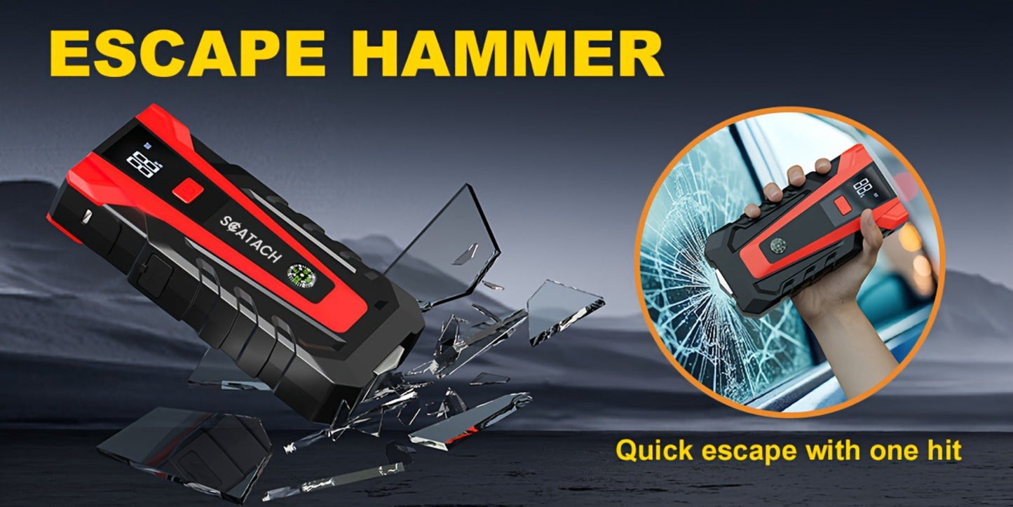 12V Jump Starter with Scatach-011 Base Model or Q27B Start-and-Inflation Package, Digital Display and Clamps