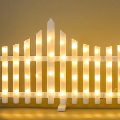 Eight-Piece Flexible Solar Picket Fence Light Set, 35 x 28.5cm Per Section in Multicolor or Warm White