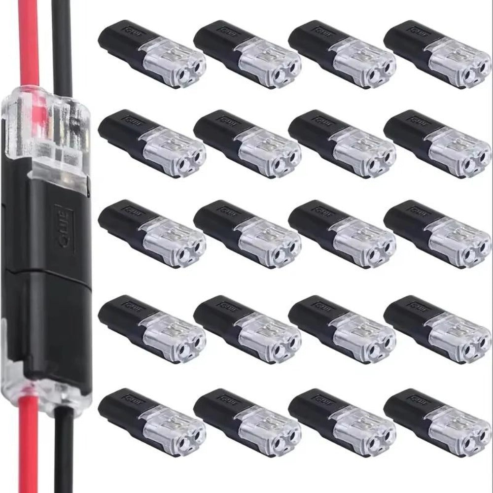 152Pcs LED Wire Connectors 2-Pin Quick-Connect Latches, Low-Voltage Plug-and-Play Cable Connectors Up to 36V