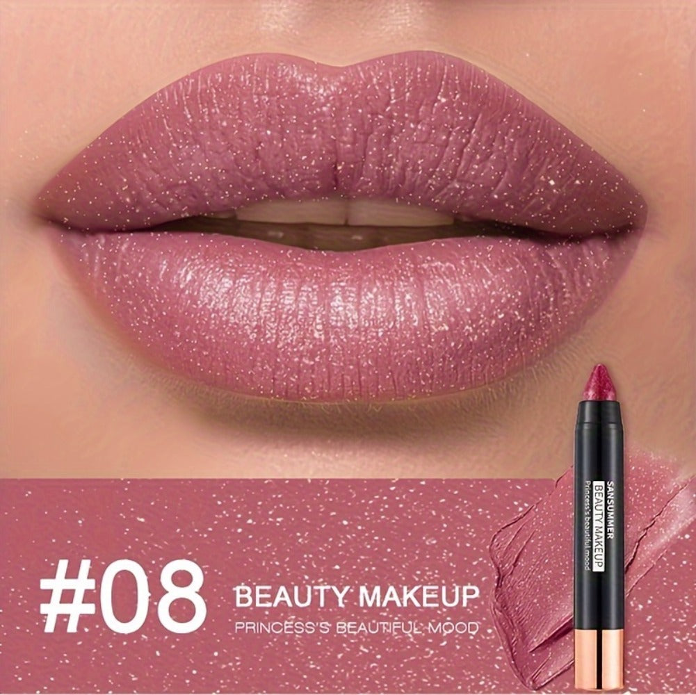 Lipstick Set, SANSUMMER 6-Piece Matte Velvet Crayon Collection in a Black Presentation Gift Box