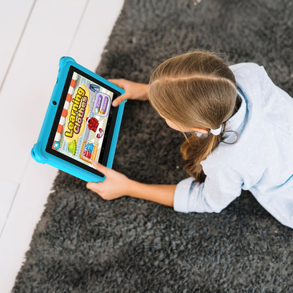 Kids Tablet PEICHENG 7 Inch with 2GB RAM, 32GB Built-In Storage, Dual Cameras, WiFi and Silicone Case