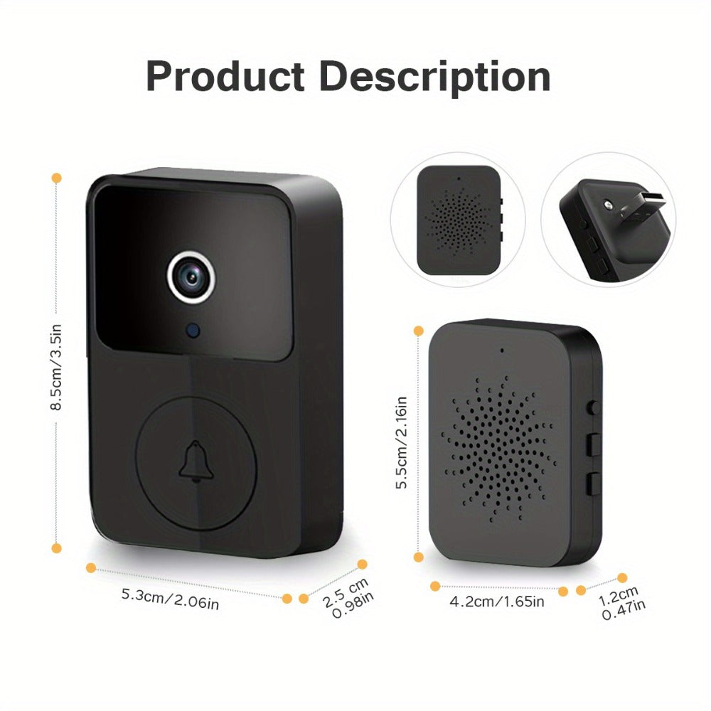 Video Doorbell 960p Wireless Camera with Voice Changer, Night Vision, Two-Way Audio and Single or Two-Pack Options