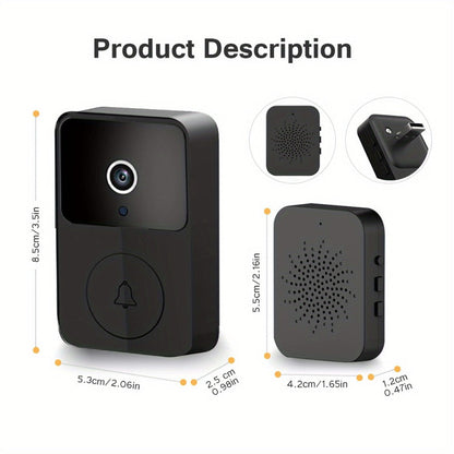 Video Doorbell 960p Wireless Camera with Voice Changer, Night Vision, Two-Way Audio and Single or Two-Pack Options