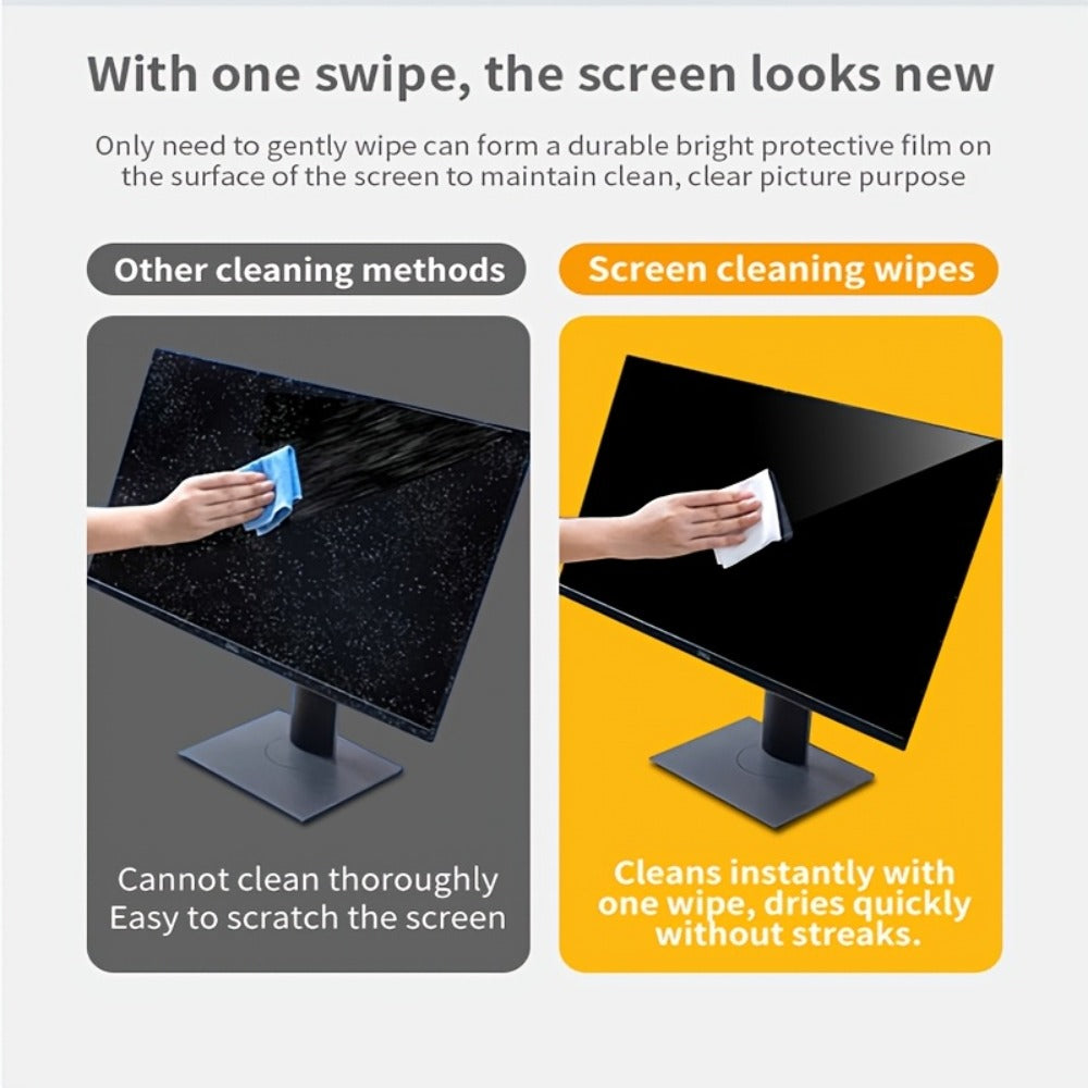 Screen Cleaning Wipes 40/80 Pack Individually Wrapped LCD Cleaner for Phone, Computer, TV, Tablet & Laptop