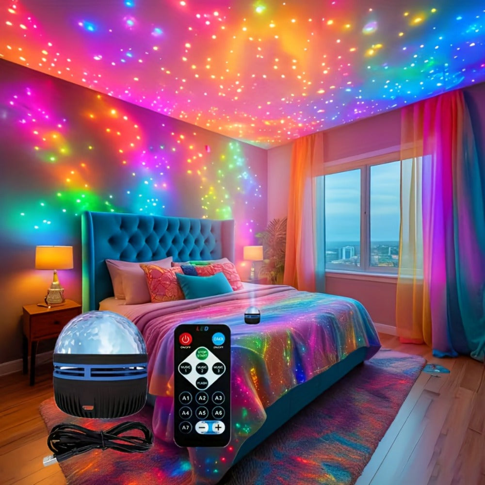 Water Ripple Projection Lamp 3D Dynamic Wave Atmosphere Light, USB Powered, Remote Control