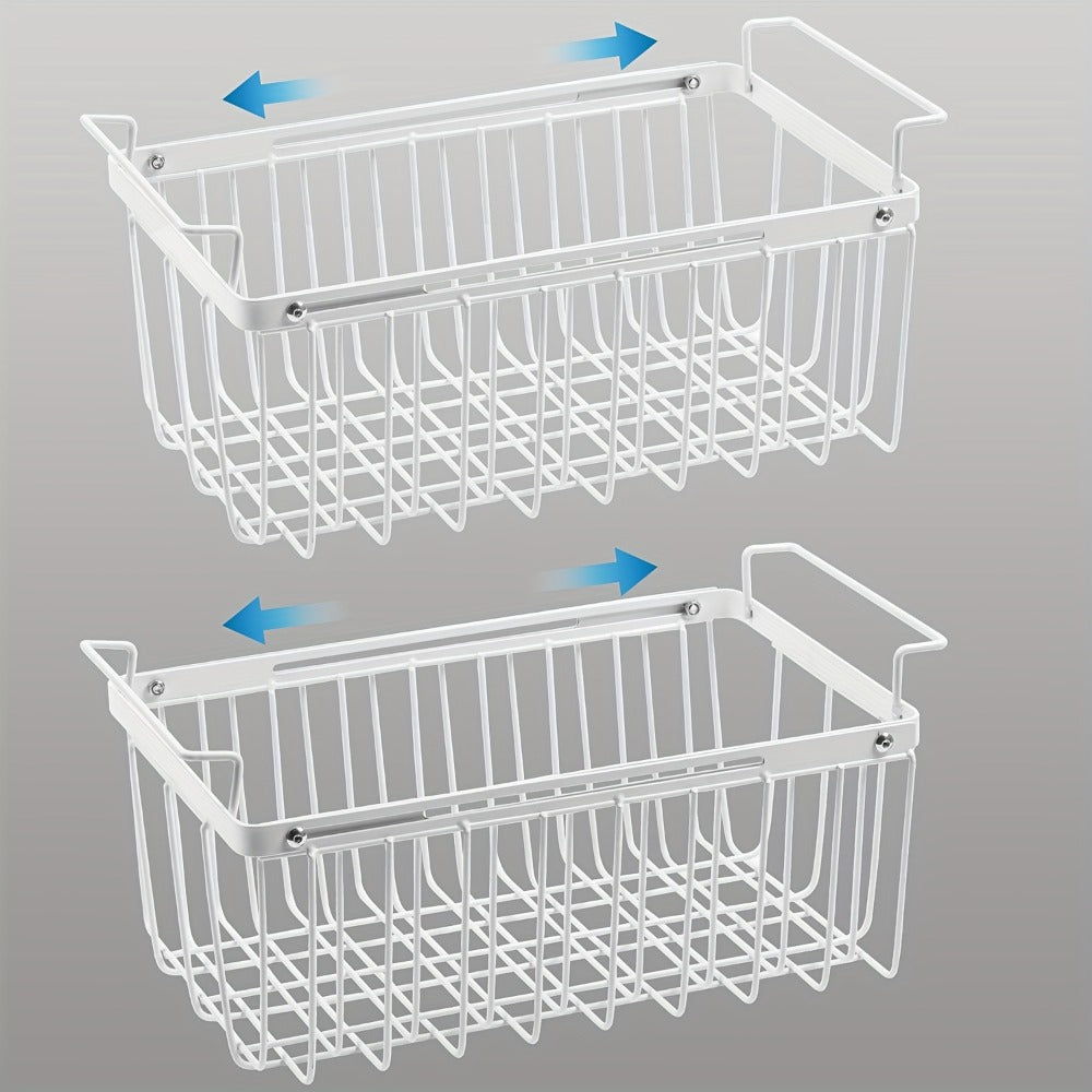 Freezer Organizer Bins, Expandable Chest Freezer Baskets with Hanging Handles – Adjustable Wire Basket 15.6" to 24.3"