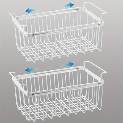 Freezer Organizer Bins, Expandable Chest Freezer Baskets with Hanging Handles – Adjustable Wire Basket 15.6" to 24.3"
