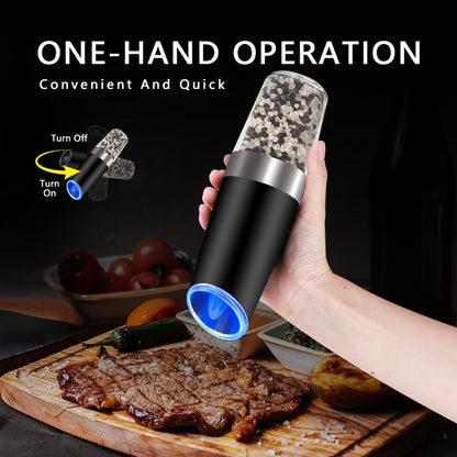 2pcs USB Rechargeable Electric Salt and Pepper Grinder Set with LED Light & Adjustable Coarseness