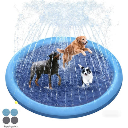 Dog Splash Pad for Large Dogs Extra Thick 0.6mm, Sprinkler Pool & Cooling Mat for Jumbo & Big Breeds