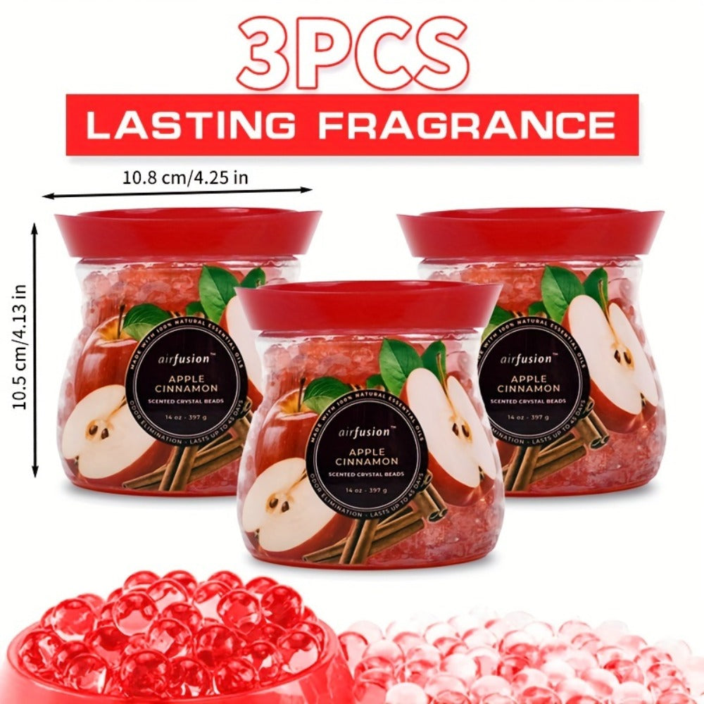 Air Freshener Scented Beads 3-Pack, Fragrance Beads, Multi-Purpose Odor Eliminator for Home, Car