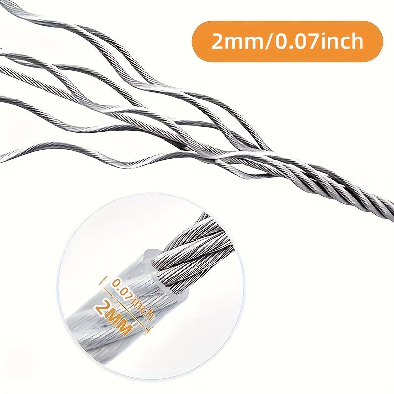 Stainless Steel Dog Leash Reflective Rust-Resistant Heavy Duty Cable Tie-Out for Medium Large Dogs Outdoor Yard Camping 3XL 4XL