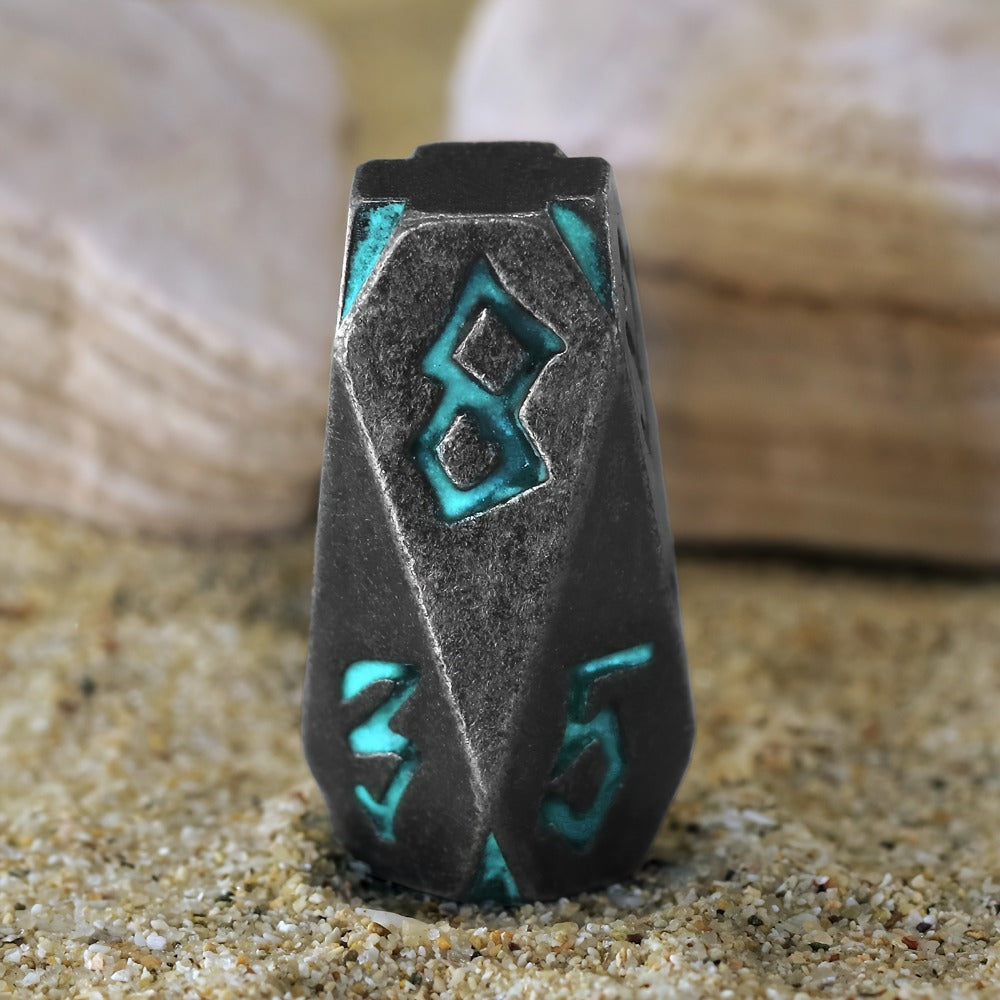Metal DnD Dice Set 7pcs Glow in the Dark, Stonehenge Zinc Alloy Polyhedral Dice with Display Box