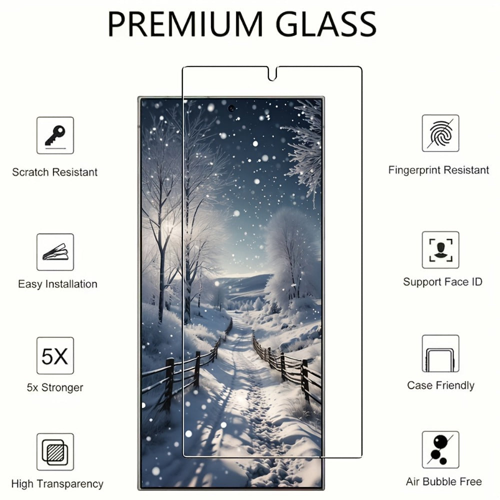 Screen Protector, 8-Piece Galaxy S25 Ultra Tempered Glass Set with Four Screen Films and Four Camera Lens Covers