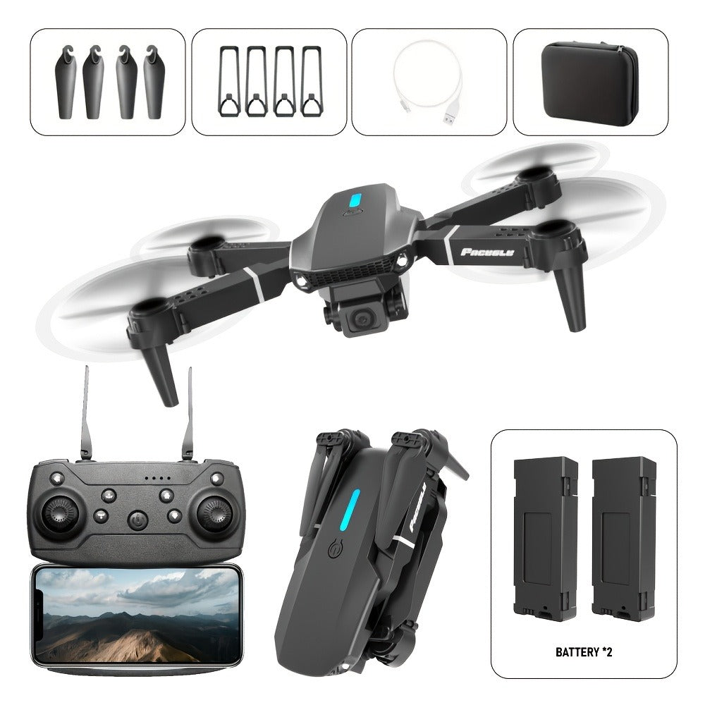 E88 Foldable Drone with Dual Camera with the Listed Color, Size or Set Options for Everyday Use