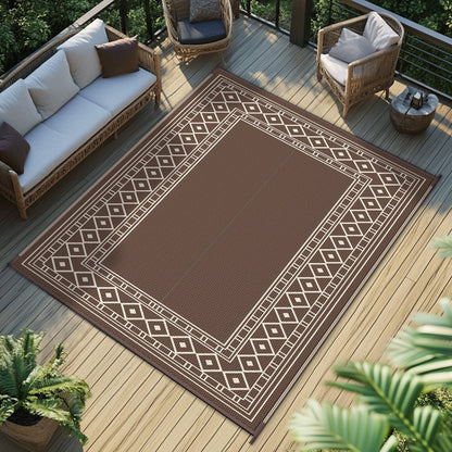 Outdoor Reversible Plastic Straw Rug for Patio Deck RV Camping – Waterproof UV-Resistant Lightweight Mat, Multiple Sizes & Colors