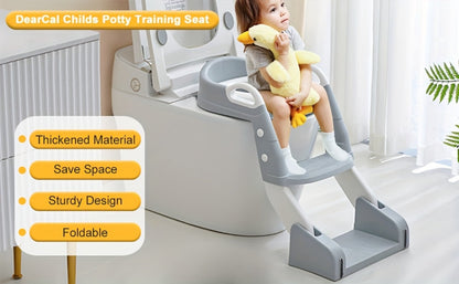 Potty Training Seat with Step Ladder 2-in-1 Toddler Toilet Seat & Stool - Foldable Kids Potty Chair with Splash Guard