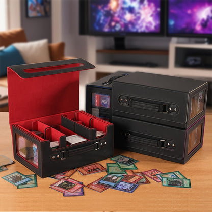 5-in-1 Card Storage Box 400+ Cards – Detachable Sports Card Organizer Display Case for Pokemon MTG Baseball Football TCG Trading Cards