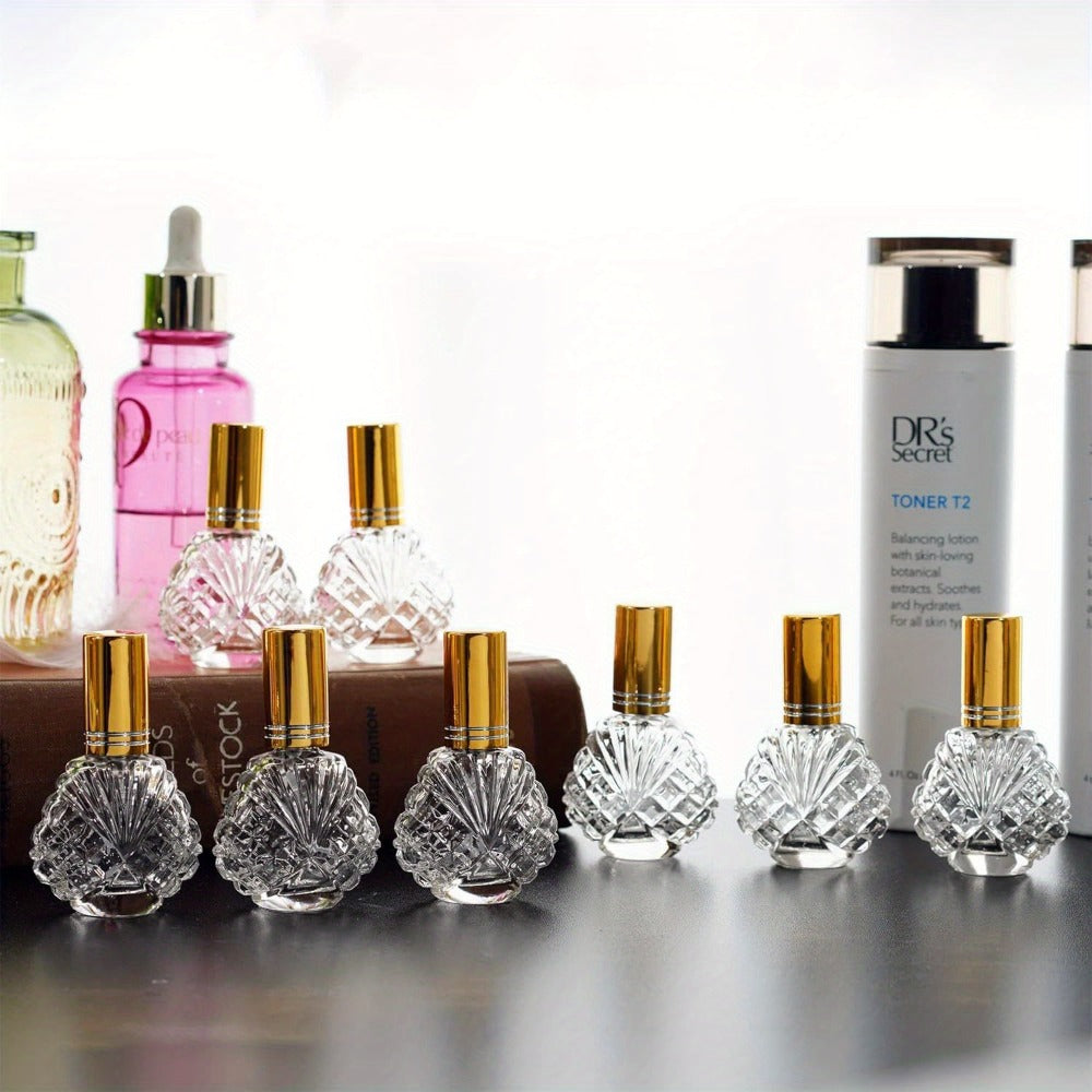 Glass Perfume Atomizer Bottles 15ml 20 Pack Gold Refillable Fine Mist Spray Travel Fragrance Bottles with 5 Funnels and 5 Pipettes