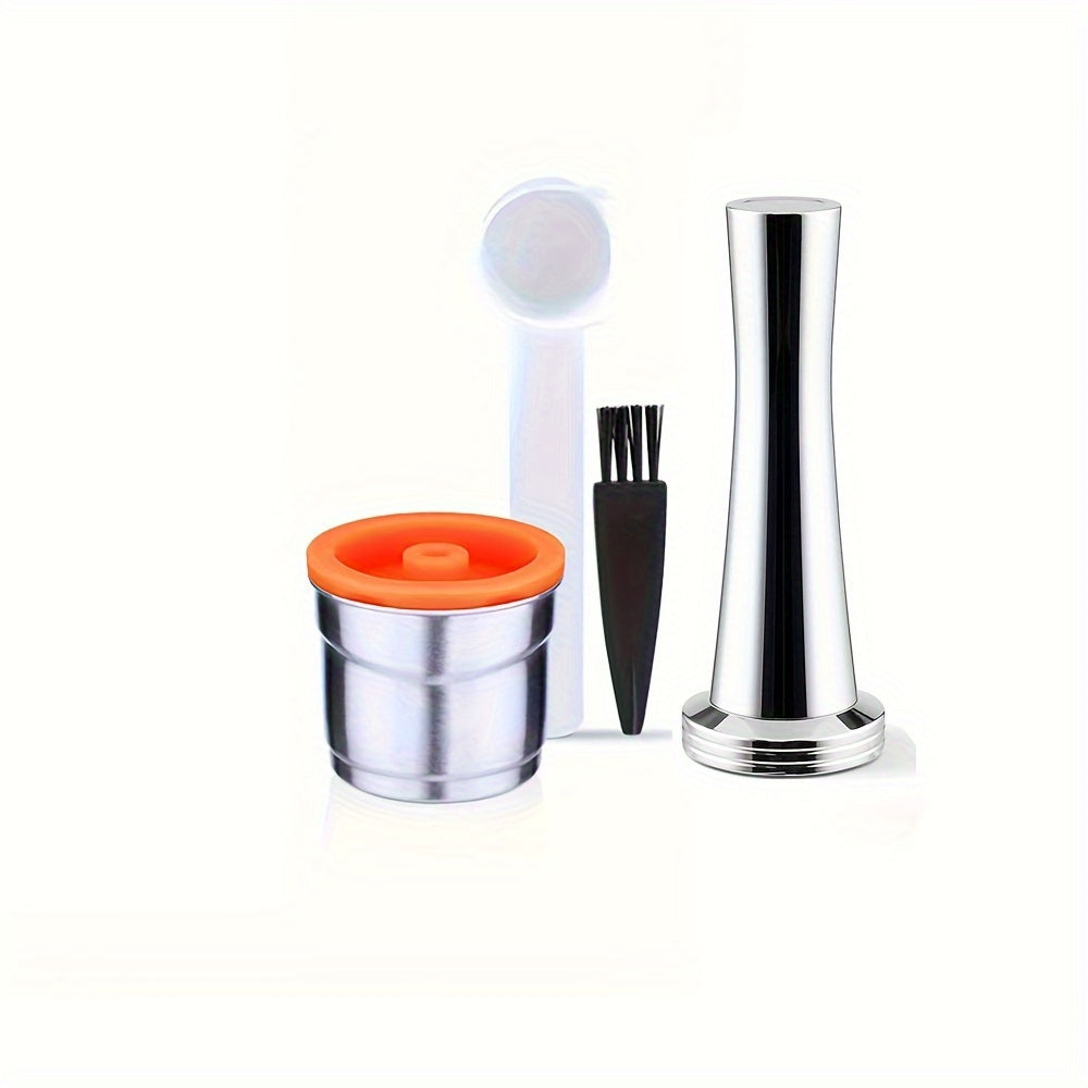 Reusable Coffee Filter Capsule for Illy Y3.2 & X7.1 Machines, Stainless Steel Refillable Coffee Pod Cup with Tamper