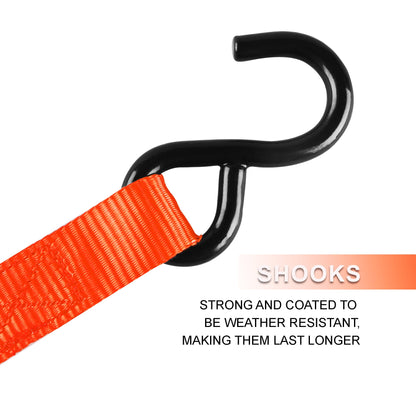 Ratchet Tie Down Straps 4-Pack 15FT 1, 500 lb Break Strength Heavy Duty with Soft Loops & Storage Bag – High-Visibility Webbing