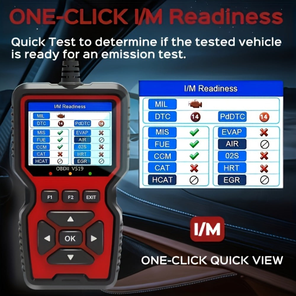 OBD2 Scanner Tool V519 – Professional Code Reader for Check Engine Light, Live Data & Diagnostic Trouble Codes | Works on All 1996+ Cars