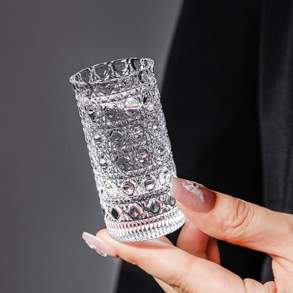 Shot Glass Set Diamond Engraved – Whiskey Vodka Tequila Glasses for Parties Weddings Home Bar Entertaining Reusable Barware Gift