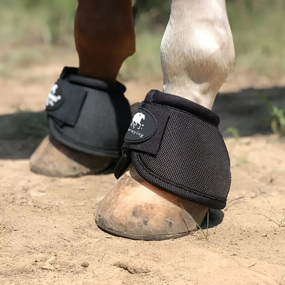 Horse Bell Boots Non-Turning Durable Protective Horseshoe Overreach Boots for Horses, Pair, S/M/L Available in Black Red White Royal Blue