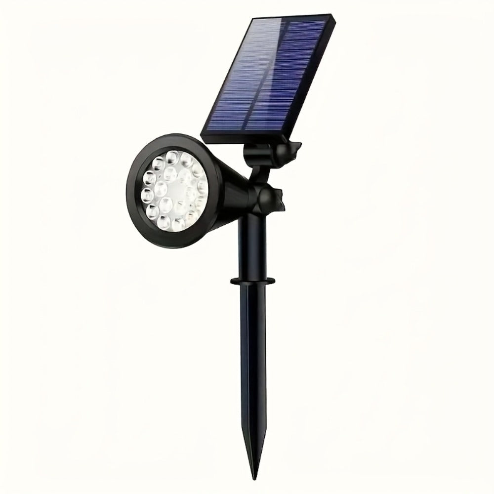 Solar Landscape Lights 2-in-1 Wall & Ground, Independent Adjustable Solar Panel, 8 Color Modes Outdoor Solar Spotlight for Garden