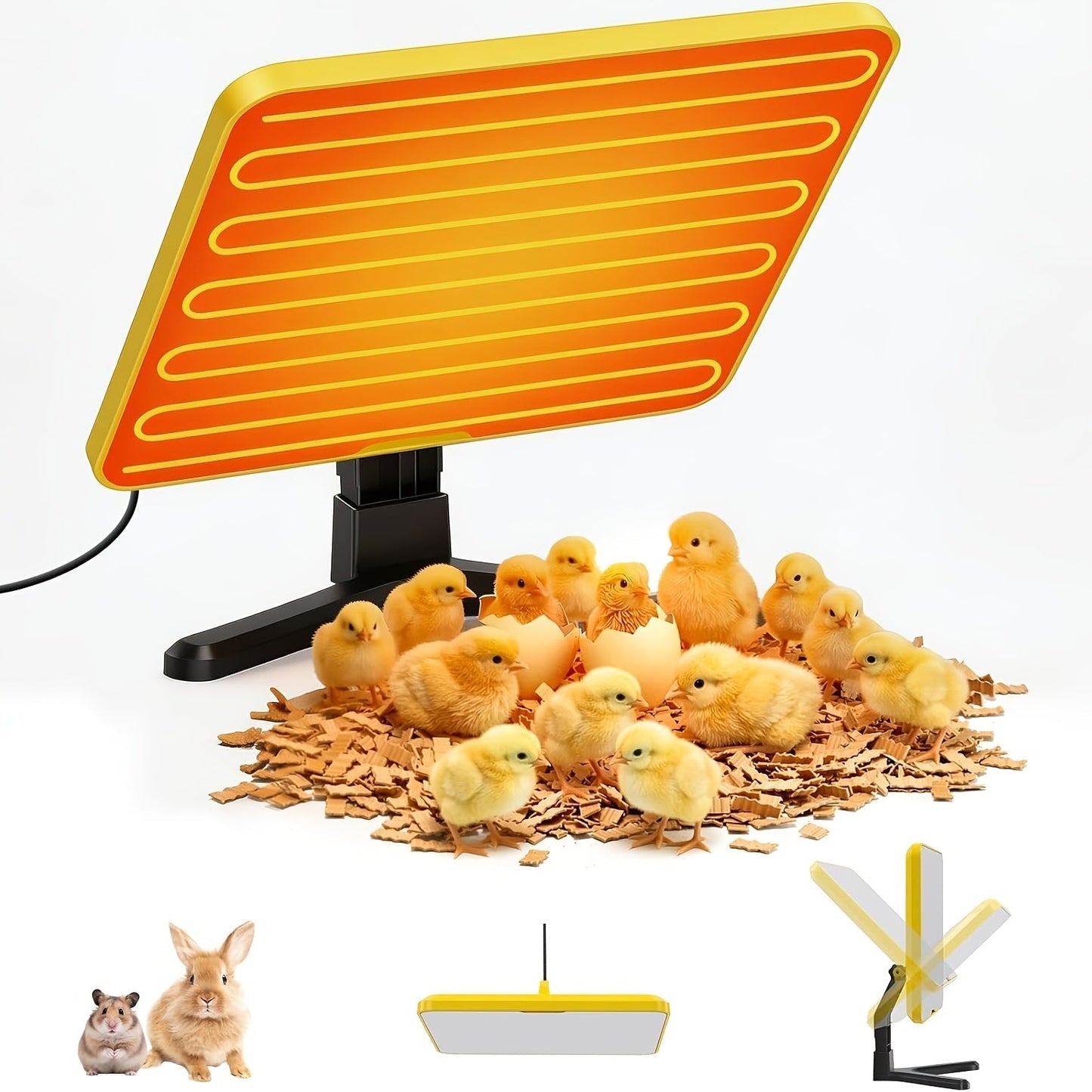 Chick Brooder Heating Plate with Adjustable Height & Angle, Digital Temp Control for Chicken Coop