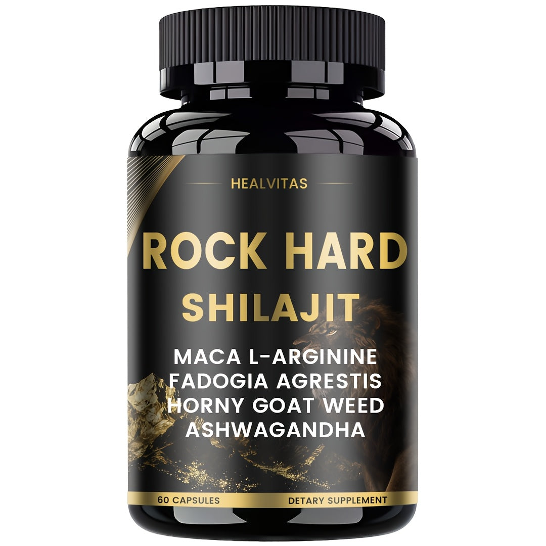 Shilajit Ashwagandha Capsules with Taurine, Ginseng & Turmeric, 5-in-1 Natural Energy, Mood, Nerve & Antioxidant Support