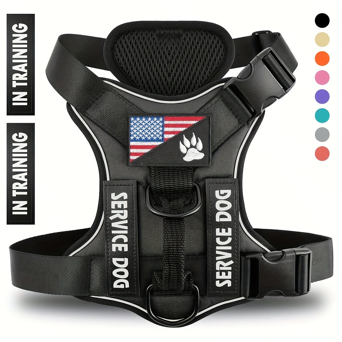 Reflective Dog Harness Vest with Handle Adjustable No-Pull Pet Vest for Walking Running & Training – Easy Control