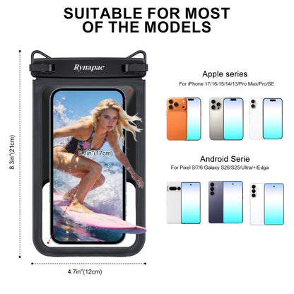RYNAPC 2-Pack Phone Pouch with Lanyard IPX8 Dry Bag for iPhone 16 15 14 Pro Max 6.7 Inch for Camping, Travel and Outdoor Use