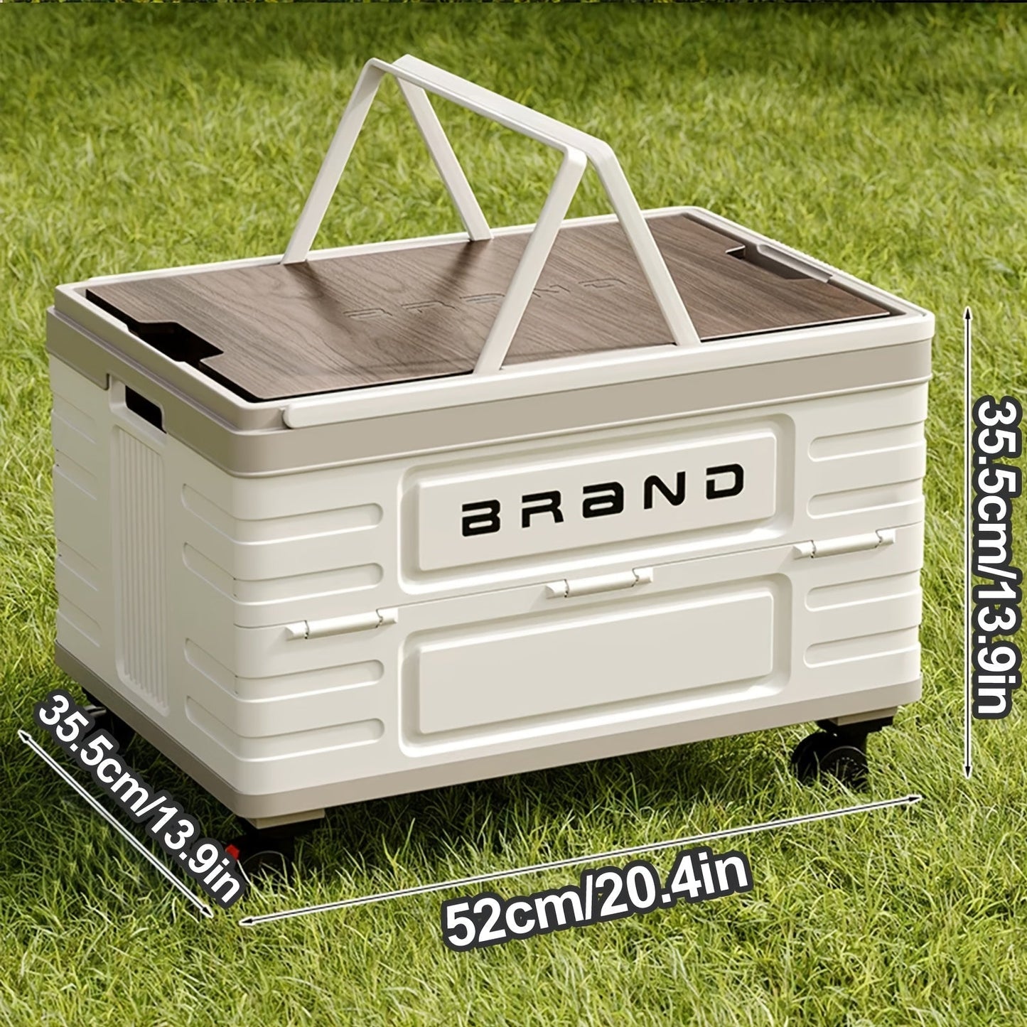 Collapsible Storage Bin with Lid and Handle 7.93Gal Foldable Plastic Crate Stackable Portable Tote Box for Camping Fishing Car RV Office