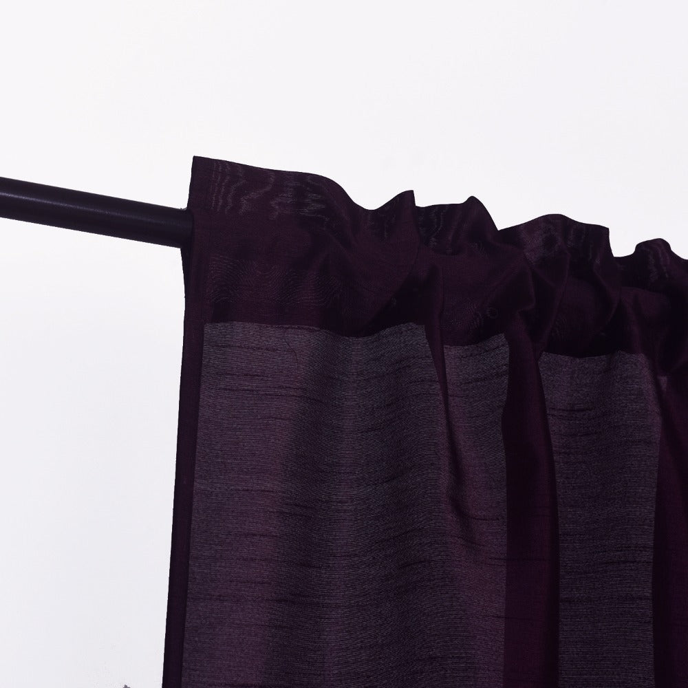 Three-Piece Faux Silk Window Curtain Set with Rod-Pocket Valance, Two 26 x 36-Inch Tiers and Eleven Colors