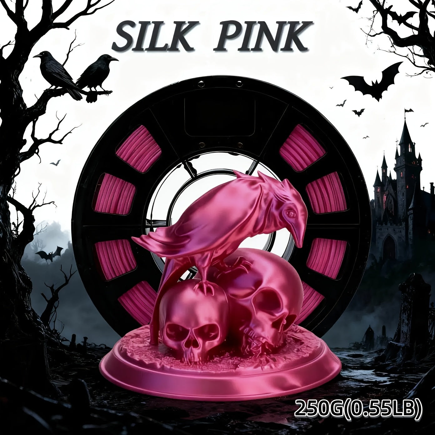 3D Printer Filament PLA 1.75mm 250g Spool with 12 Silk-Look, Transparent and Solid Color Options